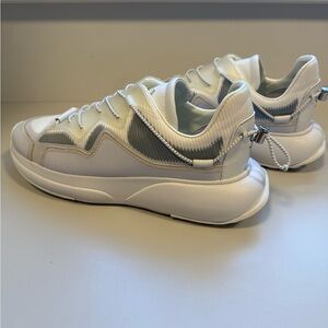 Stuart Weitzman White and Gray Sneakers